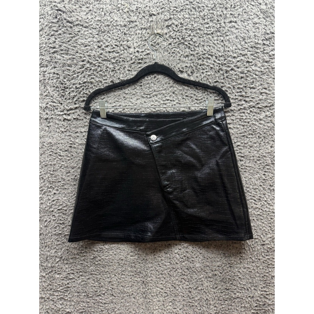 Torn by Ronny Kobo Donnie Faux Leather Mini Skirt Black Womens‎ Size S